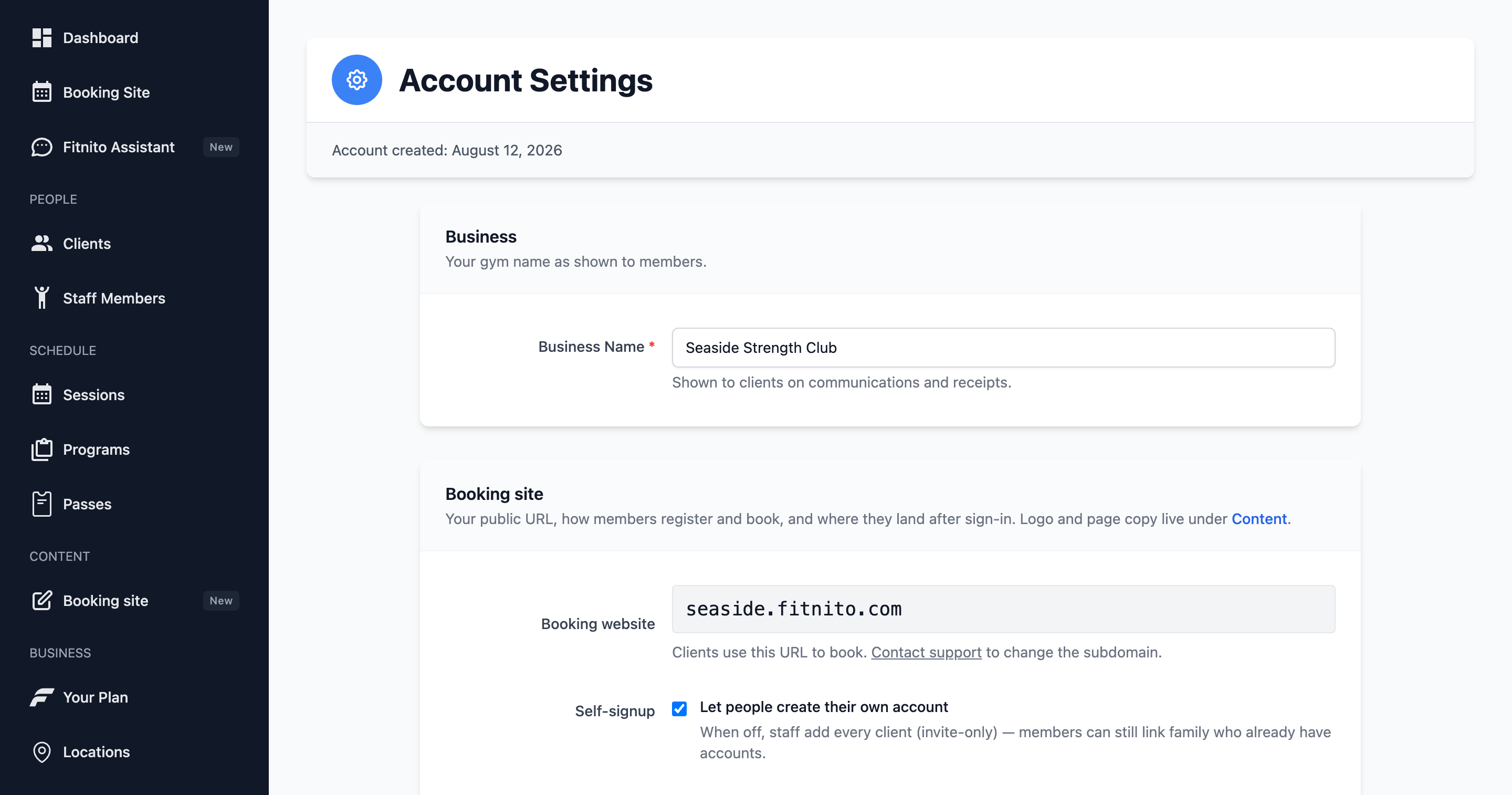 Settings notifications toggles for new members and purchases